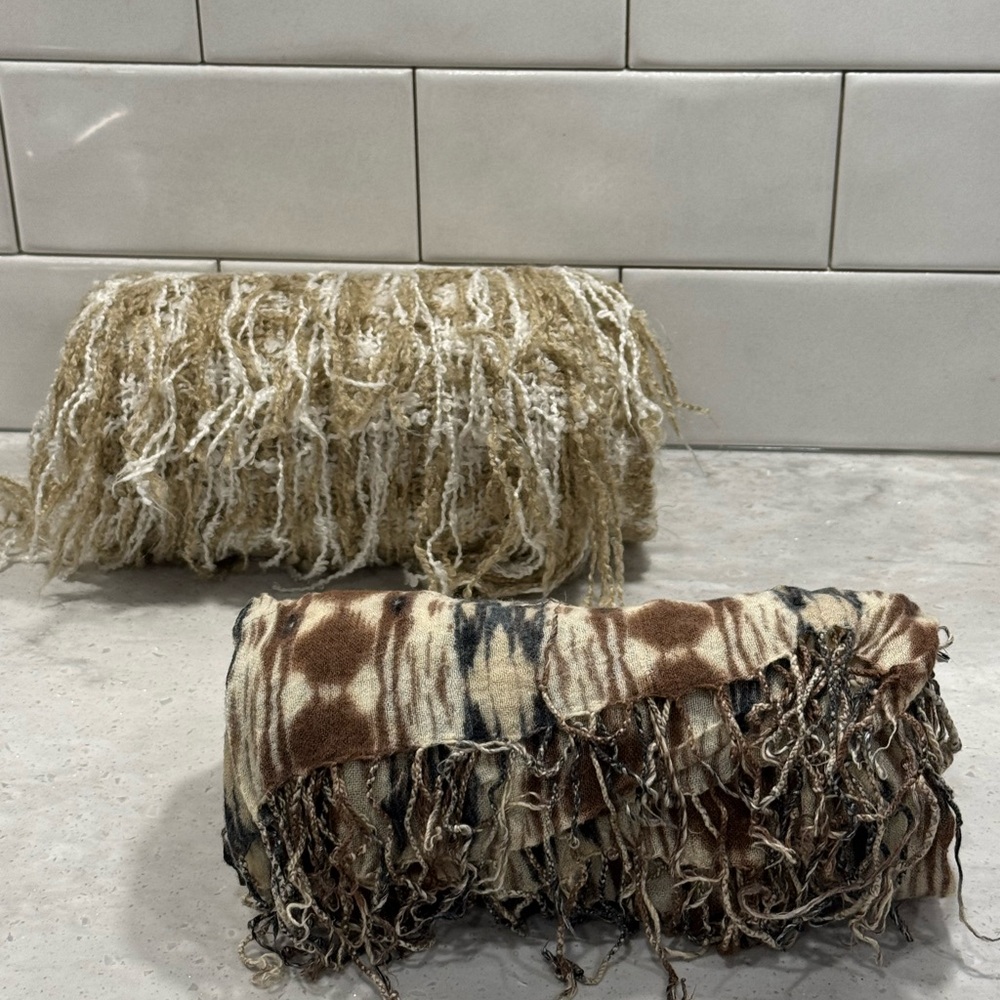 Year-Round Scarf Bundle | Tan & Brown Earth Tones | Gap & Charming Charlie